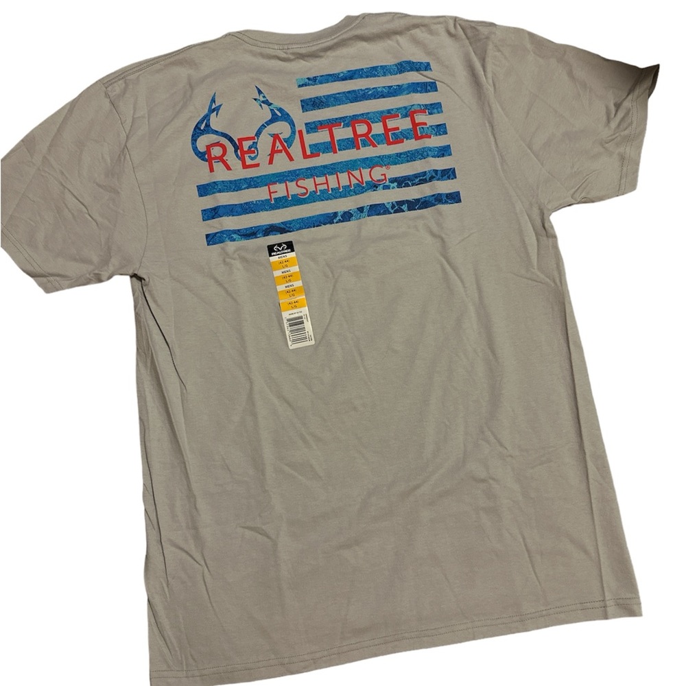 Reeltree Fishing Men’s Silver Gray T-Shirt NWT Fathers Day, Christmas, Birthday
